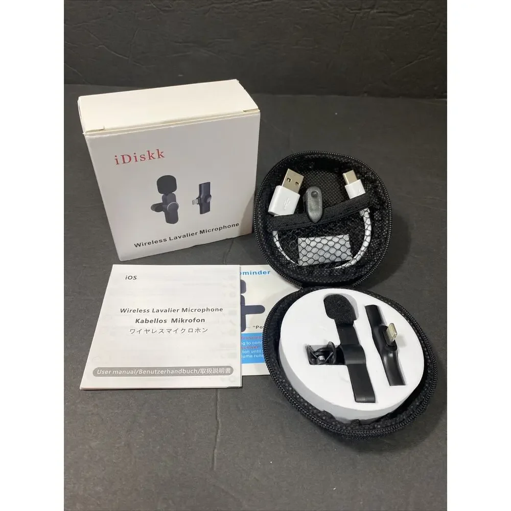 iDiskk Lavalier Wireless Microphone Audio Video Recording Mini Mic IPHONE NEW